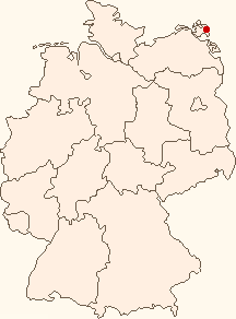 Karte von Deutschland mit Binz