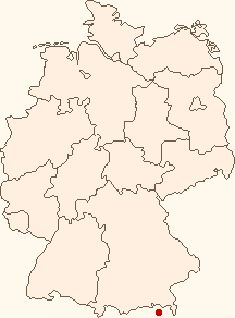 Karte von Deutschland mit Kitzbühel in Österreich