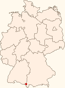 Karte von Deutschland mit Oberreute